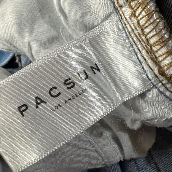 PacSun SZ 25 Ankle Jeggings Jeans Low-Rise Frayed Step Hems Zip-Fly Light Wash - Picture 10 of 11